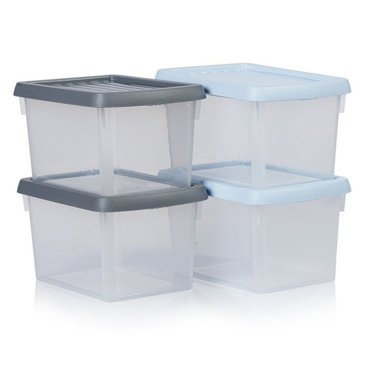 Wham 4 x Plastic Storage Boxes 1.5 Litres - Multi Coloured by Wham