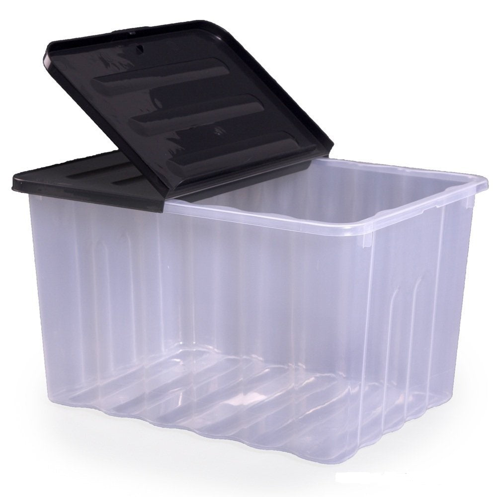 Strata Plastic Storage Box 110 Litres Extra Large - Clear & Black Supa Nova by Strata