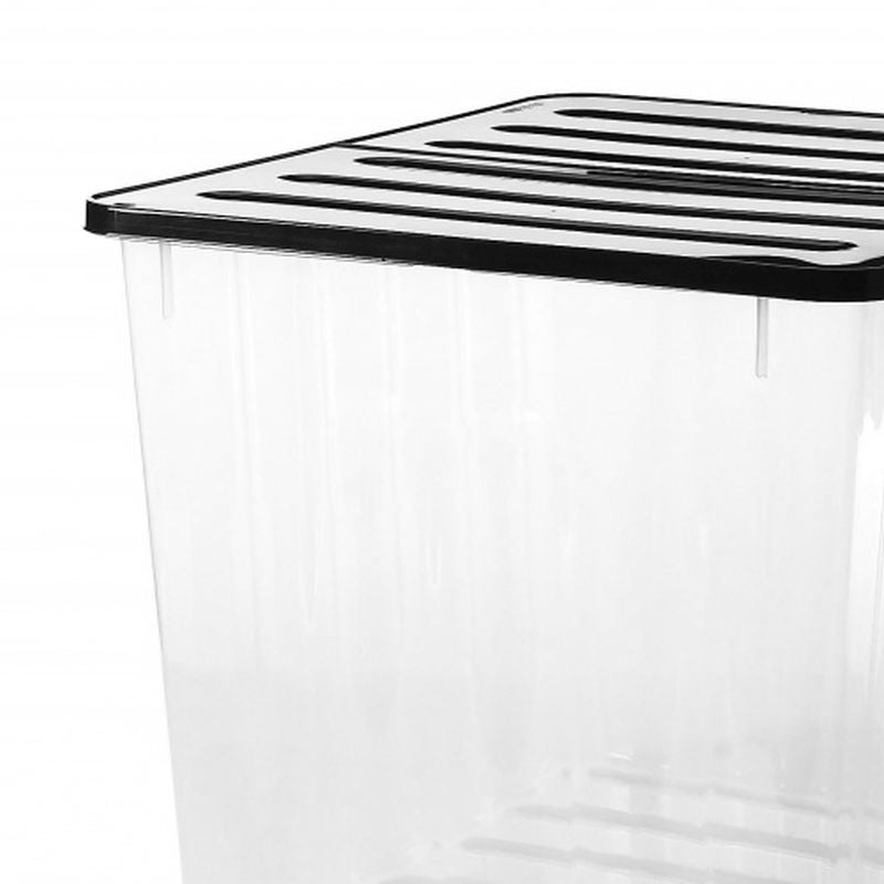 Strata Plastic Storage Box 110 Litres Extra Large - Clear & Black Supa Nova by Strata