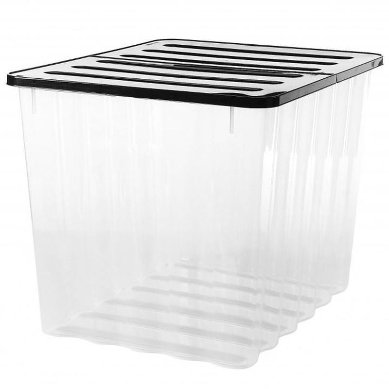 Strata Plastic Storage Box 110 Litres Extra Large - Clear & Black Supa Nova by Strata