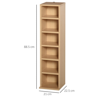 12-Shelf Tall Media Storage Unit - Wood-Effect