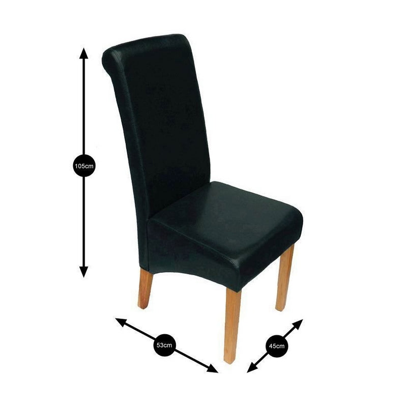 Norfolk Furniture London Dining Chair Wood & Faux Leather Black