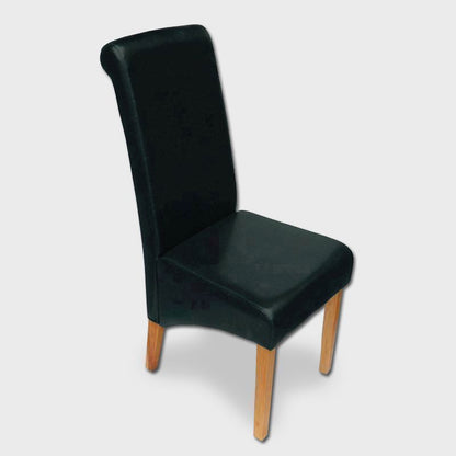 Norfolk Furniture London Dining Chair Wood & Faux Leather Black