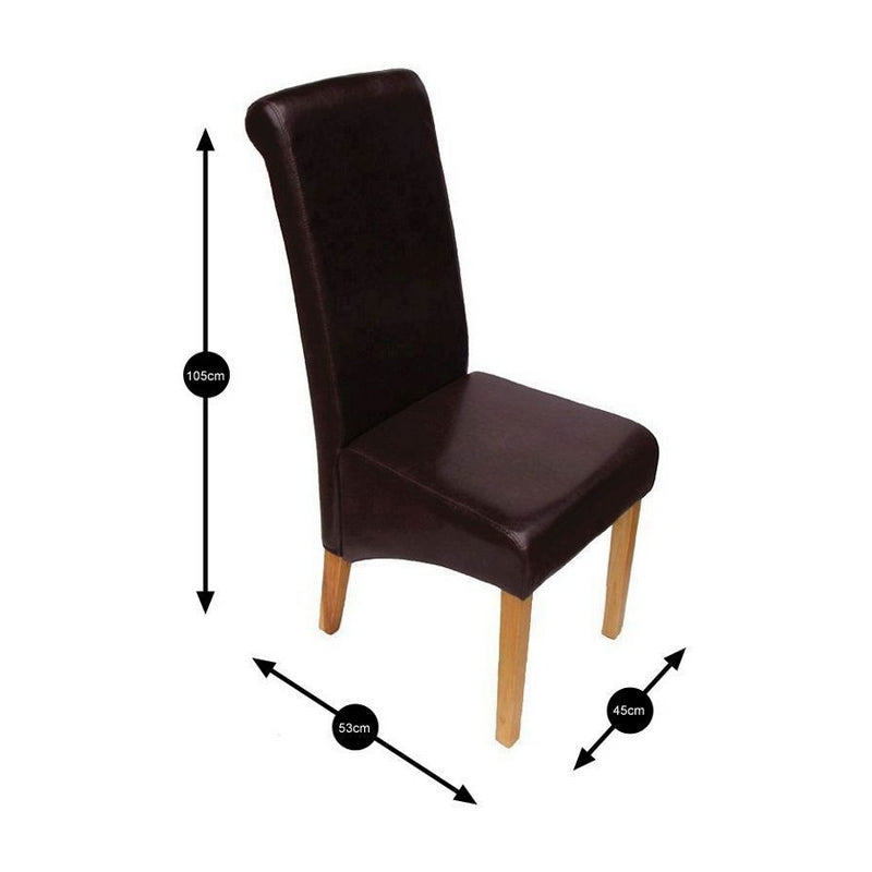 Norfolk Furniture London Dining Chair Wood & Faux Leather Dark Brown