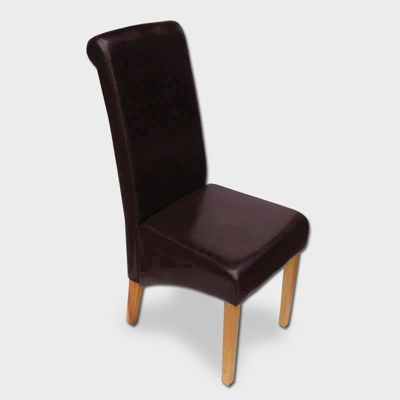 Norfolk Furniture London Dining Chair Wood & Faux Leather Dark Brown