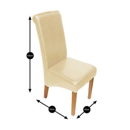 Norfolk Furniture London Dining Chair Wood & Faux Leather Cream