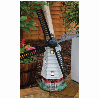 Bright Garden Windmill Solar Garden Light Ornament Decoration 2 Warm White LED - 23.5cm by Bright Garden