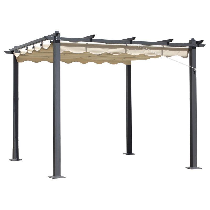 Premium Garden Gazebo 3x3m by Croft with a Charcoal Canopy + FREE Gazebo Cover Cream