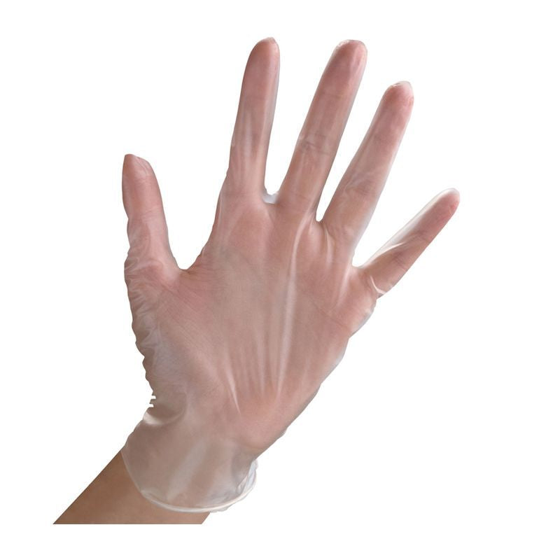 Essentials Everyday Disposable Clear Vinyl Gloves - Large 100 per pack