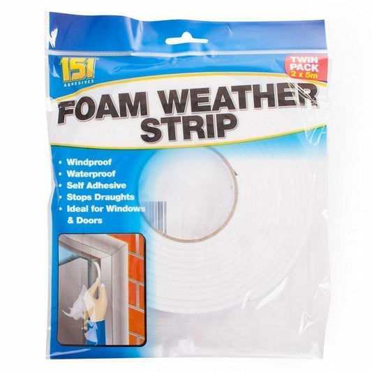 151 151 2PK Foam Weather Strip Draught Excluder 10m