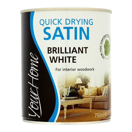 Your Home Paint Your Home Quick Dry Satin Paint 750ml - Brilliant White