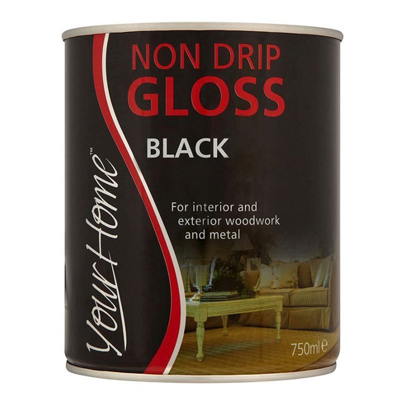 Your Home Paint Your Home Non Drip Gloss Paint 750ml - Black