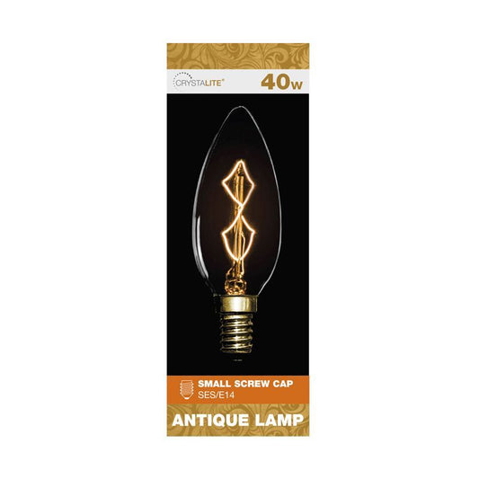 Crystalite Crystalite 40w Small Screw Cap Antique Lamp Bulb (Z Shape Filament)