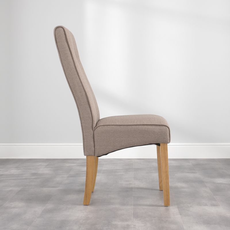 Norfolk Furniture Milan Dining Chair Wood & Fabric Light Brown