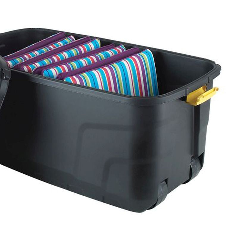 Plastic Storage Box 145 Litres Extra Large - Black Heavy Duty by Strata