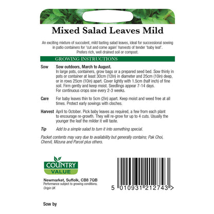 Country Value Mixed Salad Leaves Mild Seeds