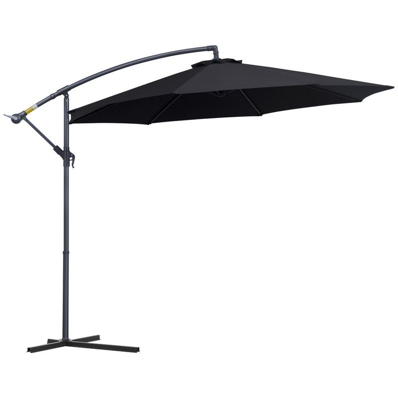 Outsunny Outsunny 3 M Banana Parasol-Black