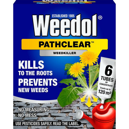 Weedol Weedol 6 Pack 18ml Pathclear Weed Killer Tubes - 120 Square Metres Coverage