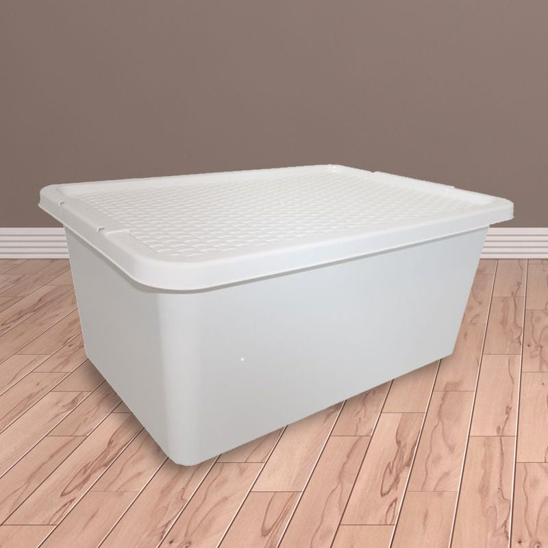 Simply Rattan Plastic Storage Box 45 Litres - Cream by Simply Rattan