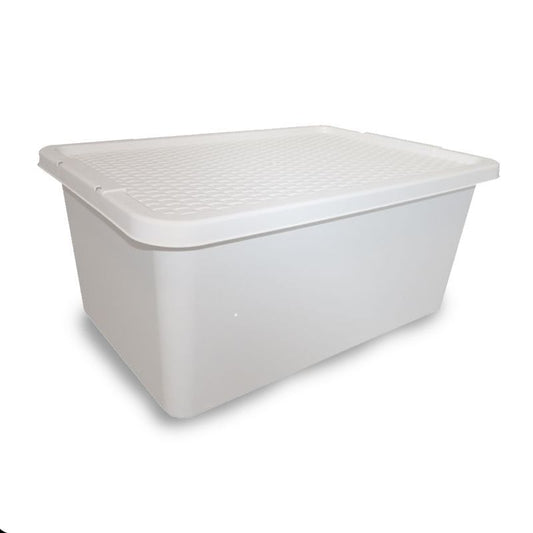 Simply Rattan Plastic Storage Box 45 Litres - Cream by Simply Rattan