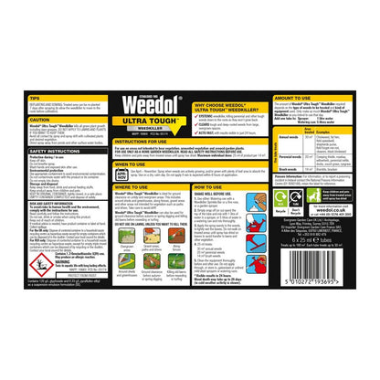 Weedol Weedol 6 Pack 25ml Ultra Tough Weed Killer Tubes - 180 Square Metres Coverage