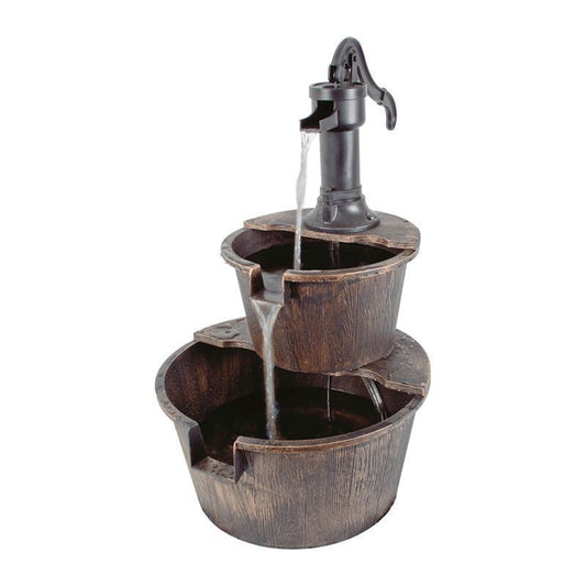 Croft 2 Tier Outdoor Barrel Fountain Water Feature