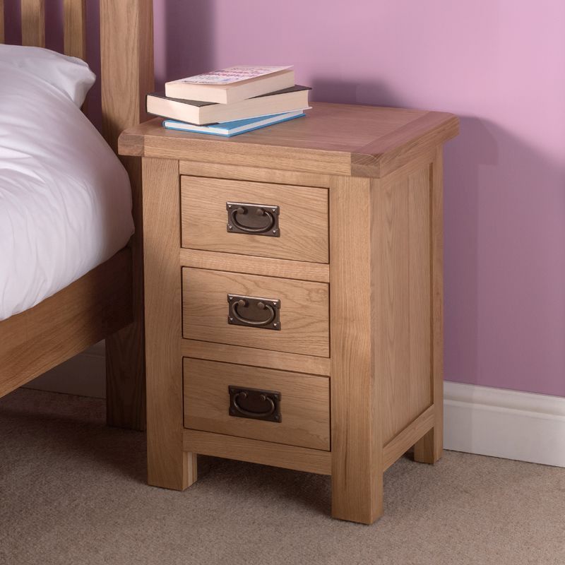 Norfolk Furniture Cotswold Oak Bedside table Natural 3 Drawers