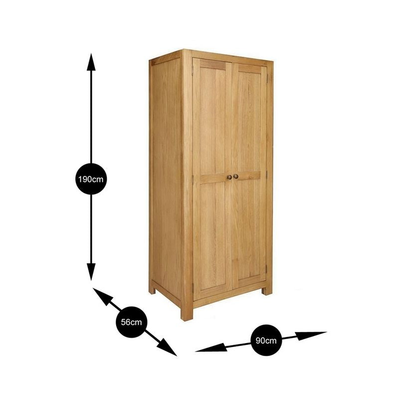 Norfolk Furniture Cotswold Oak Tall Wardrobe Natural 2 Doors