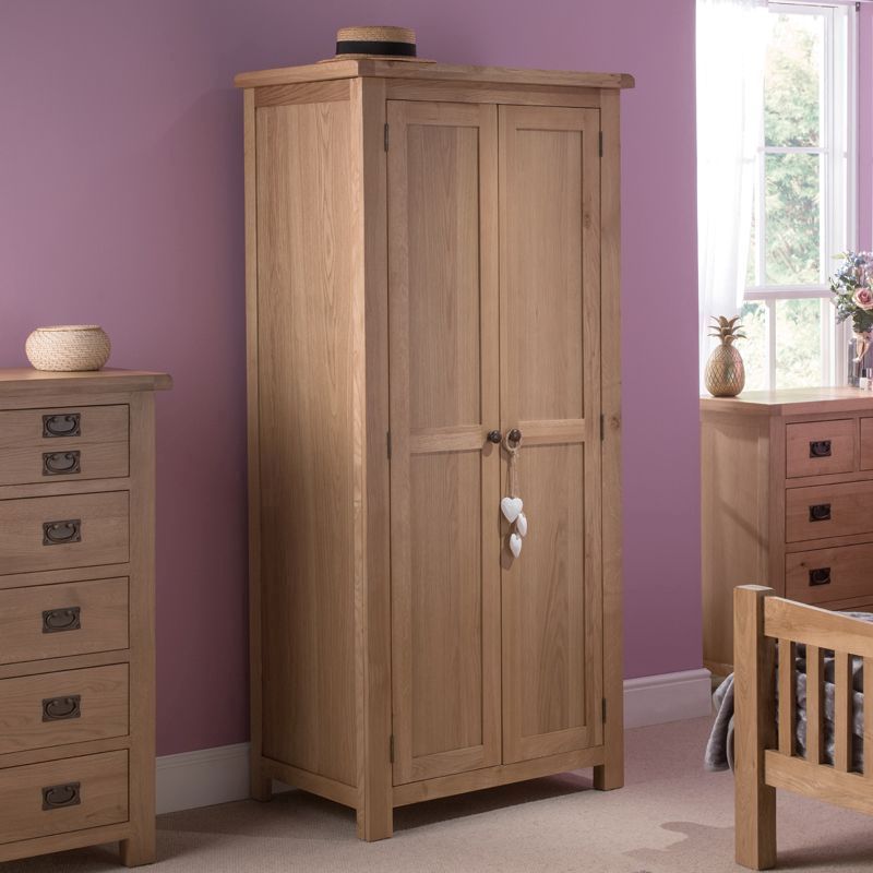 Norfolk Furniture Cotswold Oak Tall Wardrobe Natural 2 Doors