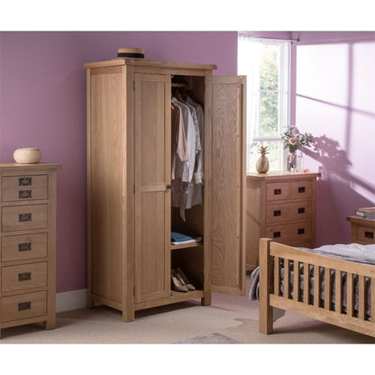 Norfolk Furniture Cotswold Oak Tall Wardrobe Natural 2 Doors