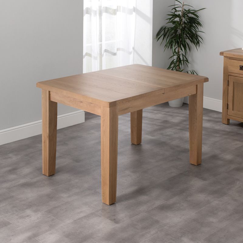 Anglian Furniture Cotswold Oak Dining Table Set With 4 Cream London Wave Back Chairs