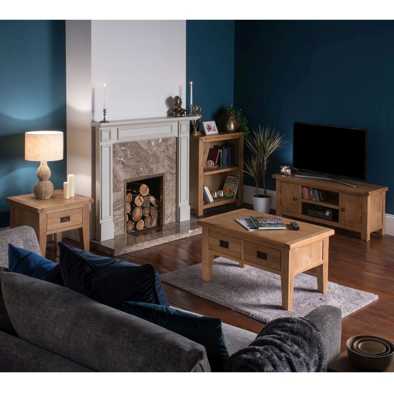 Norfolk Furniture Cotswold Oak Large TV Unit Natural 2 Doors 2 Shelves