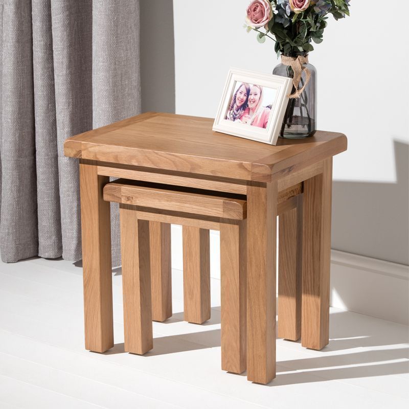 Norfolk Furniture Cotswold Oak Nest of Tables Natural