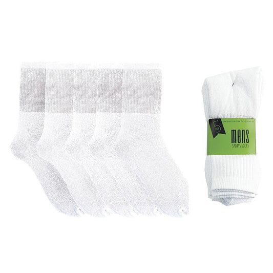 Modern Casuals 5 Pack Mens White Sport Socks