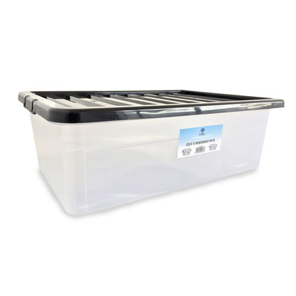 TML Plastic Storage Box 32 Litres - Clear & Black by TML