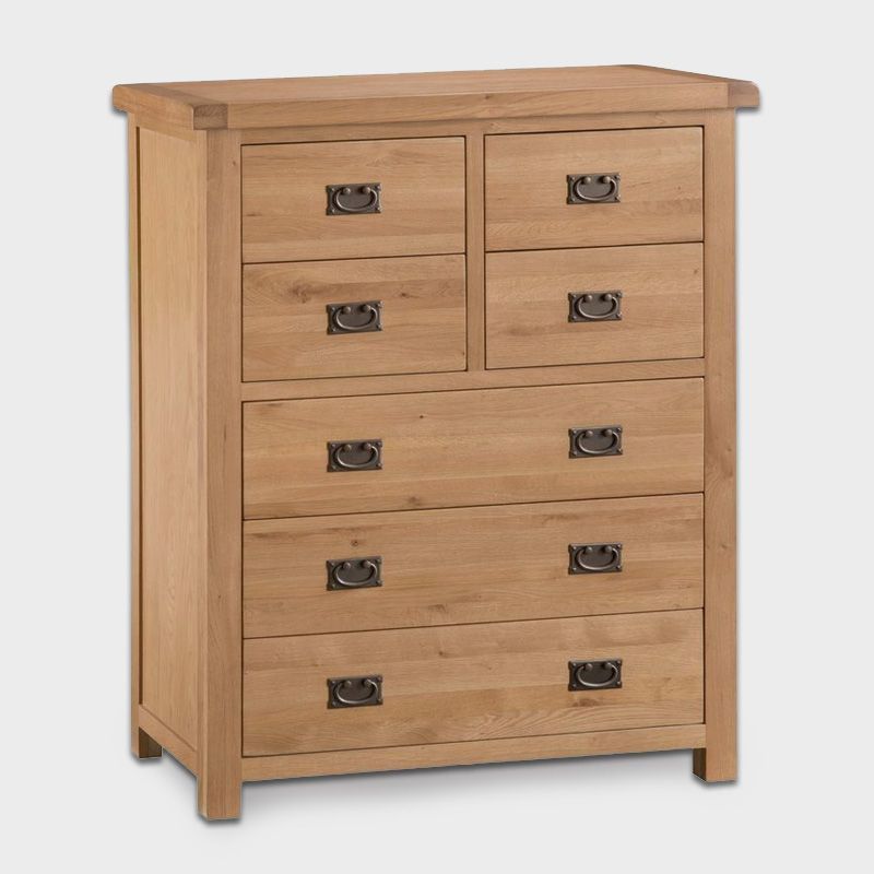 Norfolk Furniture Cotswold Oak Tall Chest of Drawers Natural 7 Drawers