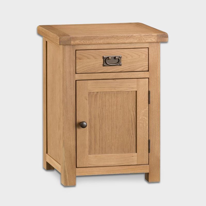 Norfolk Furniture Cotswold Oak Side Table Natural 1 Door 1 Drawer