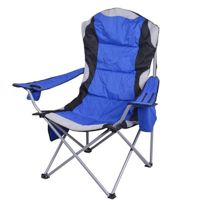 ValuePlus Luxury Padded Camping Chair with Drink Pocket - Blue