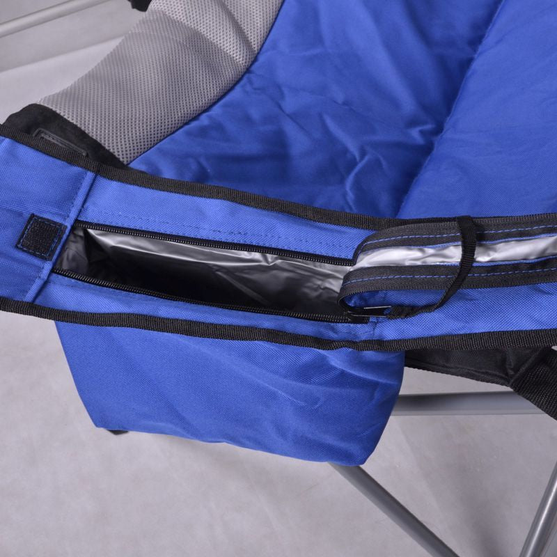 ValuePlus Luxury Padded Camping Chair with Drink Pocket - Blue