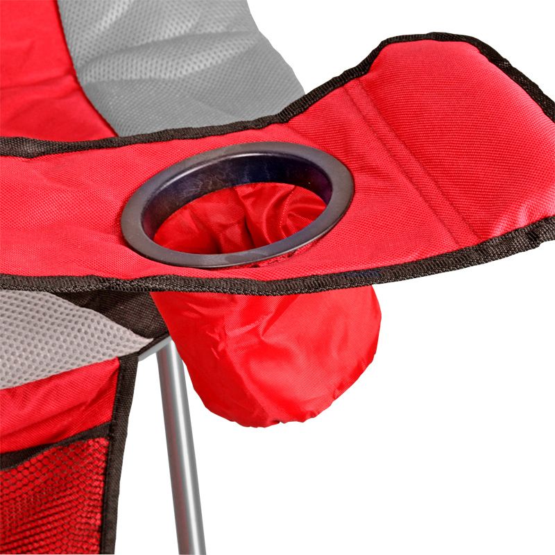 Milestone Luxury Padded Camping Chair with Drink Pocket - Red