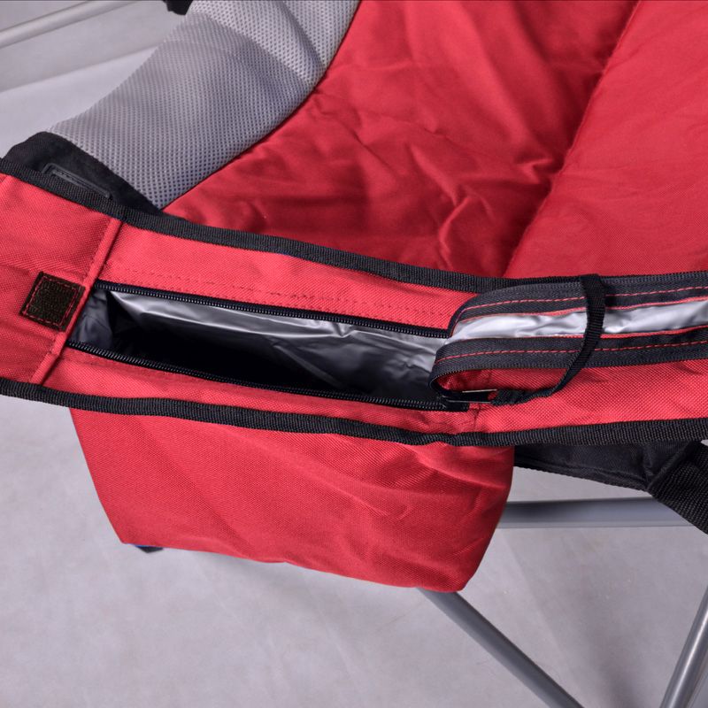 Milestone Luxury Padded Camping Chair with Drink Pocket - Red