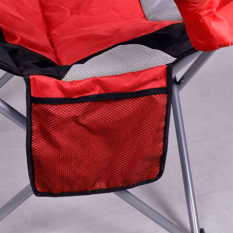 Milestone Luxury Padded Camping Chair with Drink Pocket - Red