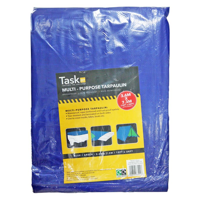 Task DIY Tarpaulin Green & Blue 12 x 24 Foot