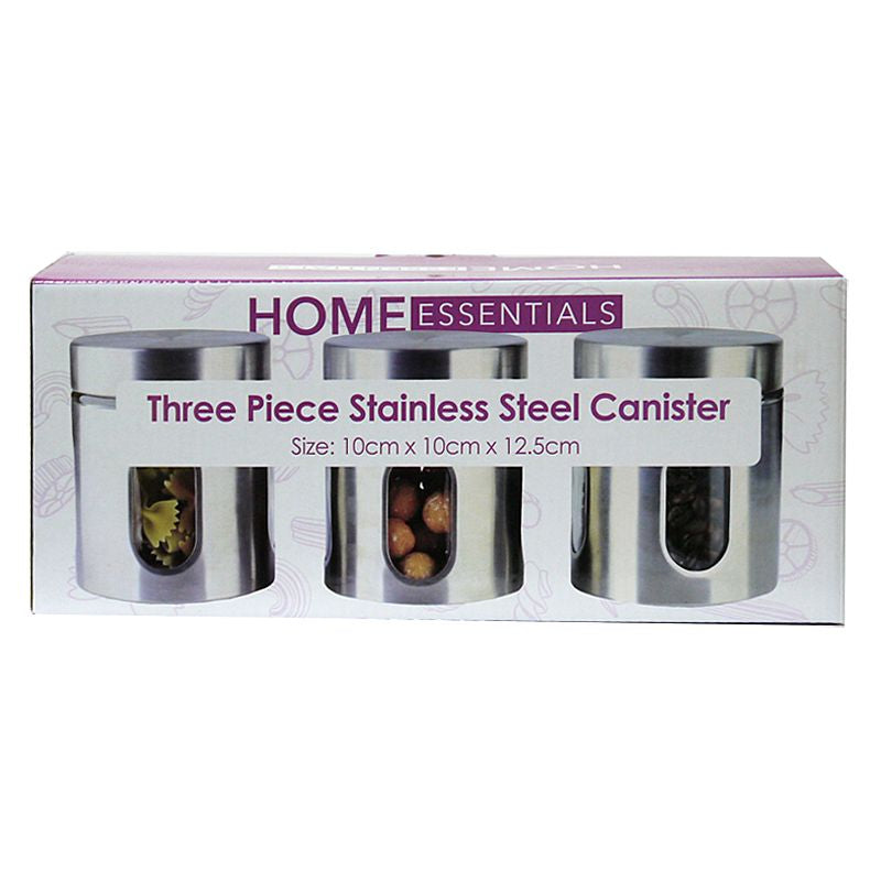 Kitchen Collection 3 x Stainless Steel Food Containers 600ml - Silver Essentials by Kitchen Collection