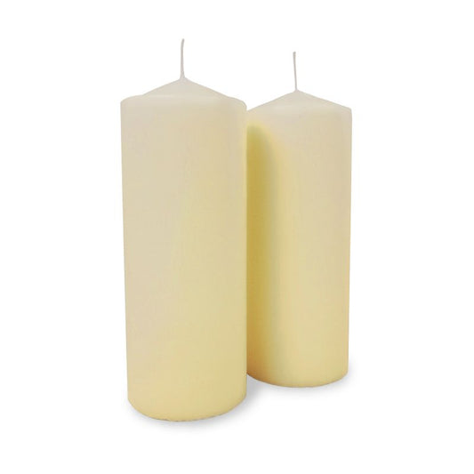 Essentials 20cm Twin Pack Pillar Candle