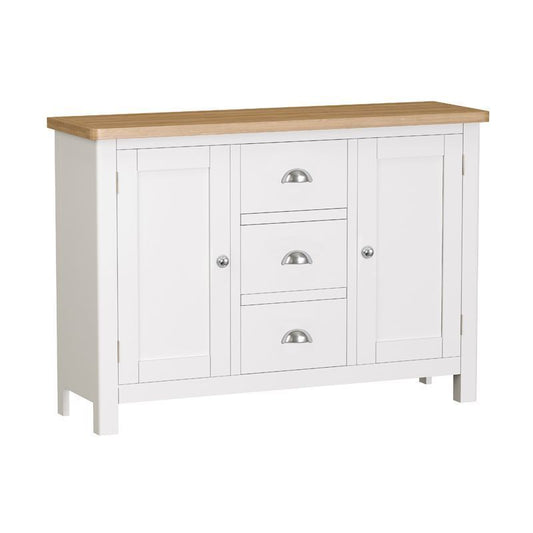 Norfolk Furniture Jasmine Large Sideboard Oak White 2 Doors 3 Drawers