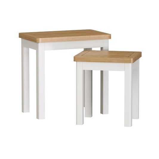 Norfolk Furniture Jasmine Nest of Tables Oak White