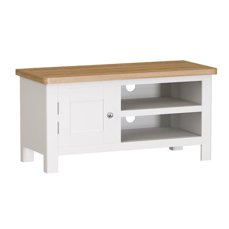 Norfolk Furniture Jasmine TV Unit Oak White 1 Door 2 Shelves