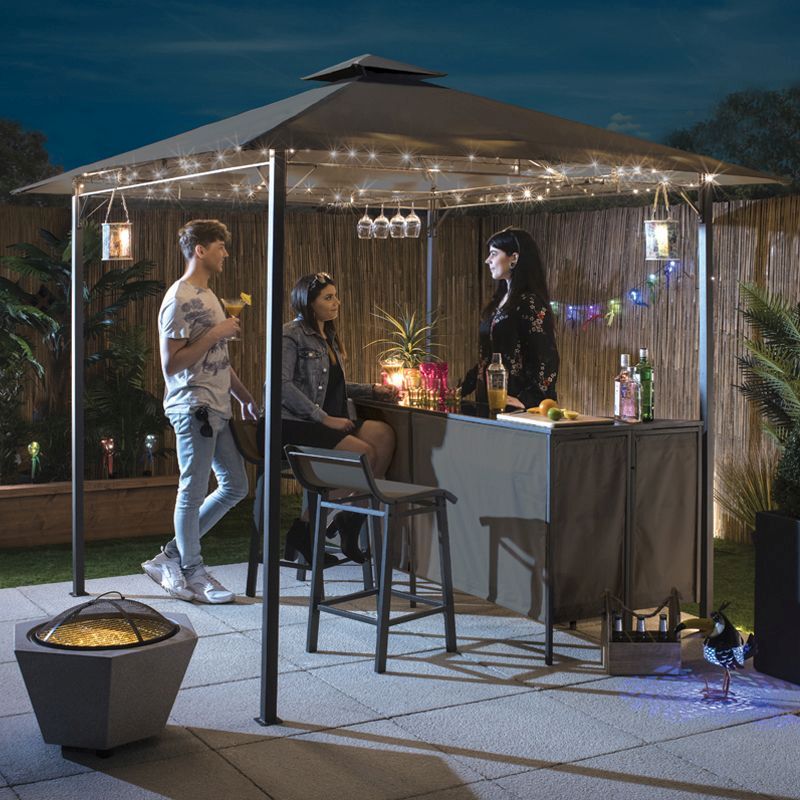 Croft Newmarket Garden Gazebo by Croft with a 2.45 x 2.45m Charcoal Canopy