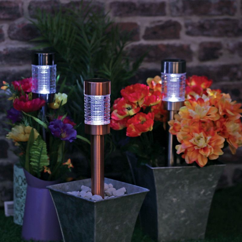 Bright Garden Copper Solar Garden Stake Light White LED - 28.5cm by Bright Garden